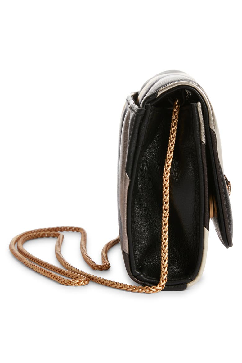 Mini Soho Metallic Leather Clutch (Nordstrom Exclusive), Alternate, color, OPEN GREY