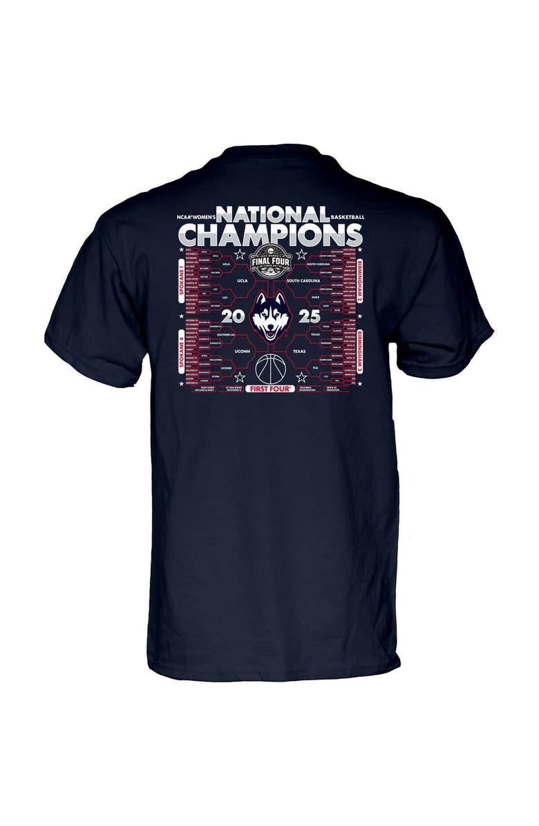 BLUE 84 Men's Blue 84  Navy UConn Huskies 2025 NCAA Women's Basketball National Champions Bracket T-Shirt, Alternate, color, 