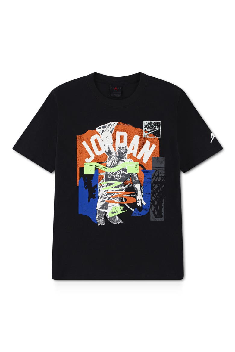 Kids' Throwback Slam T-Shirt, Main, color, BLACK