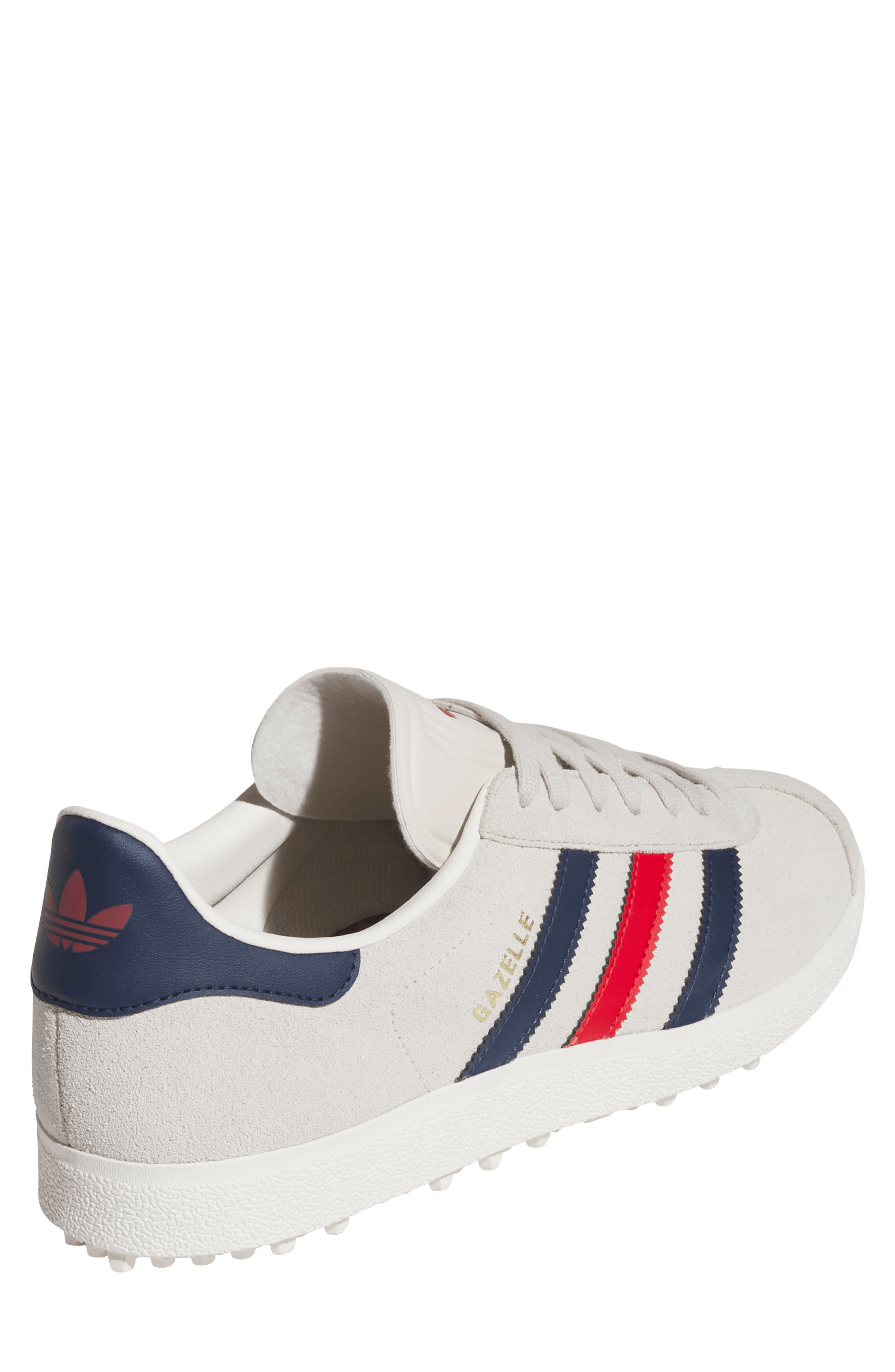 adidas Gazelle Golf Shoe, Alternate, color, Alumina/ Indigo/ Scarlet