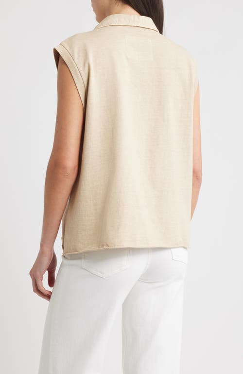 Frank & Eileen Popover Collar Top In Gray