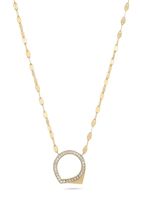 14K Gold Point Circle Pendant Necklace