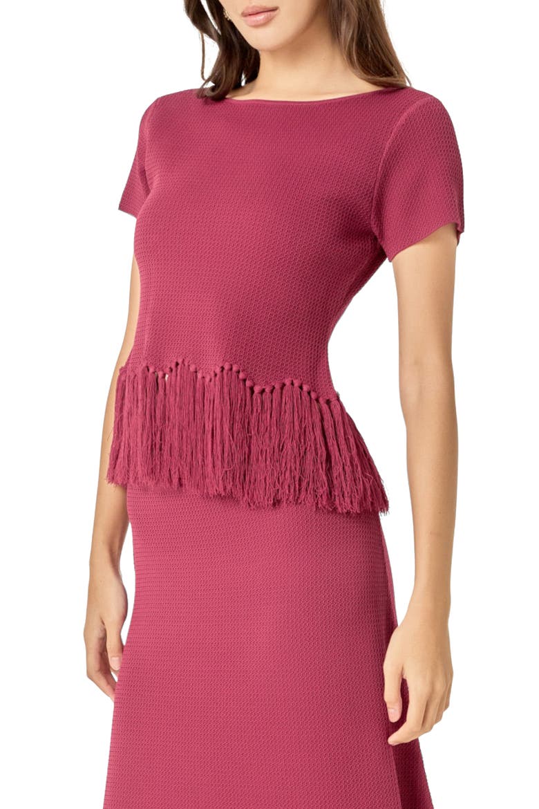 Fringe Hem Knit Top, Alternate, color, BURGUNDY