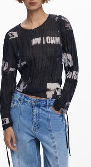 Desigual Print Crinkle Top
