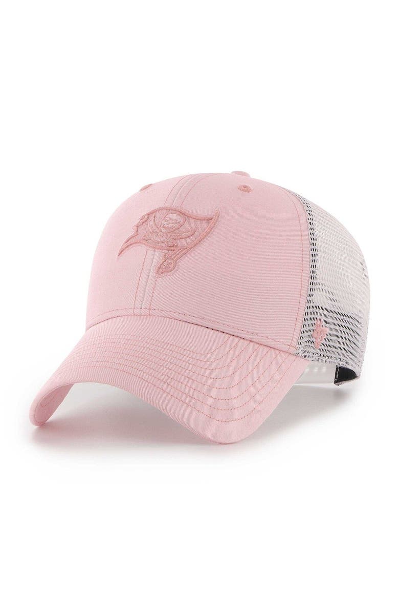 '47 Women's '47 Pink/White Tampa Bay Buccaneers Haze Clean Up Trucker Snapback Hat, Main, color,