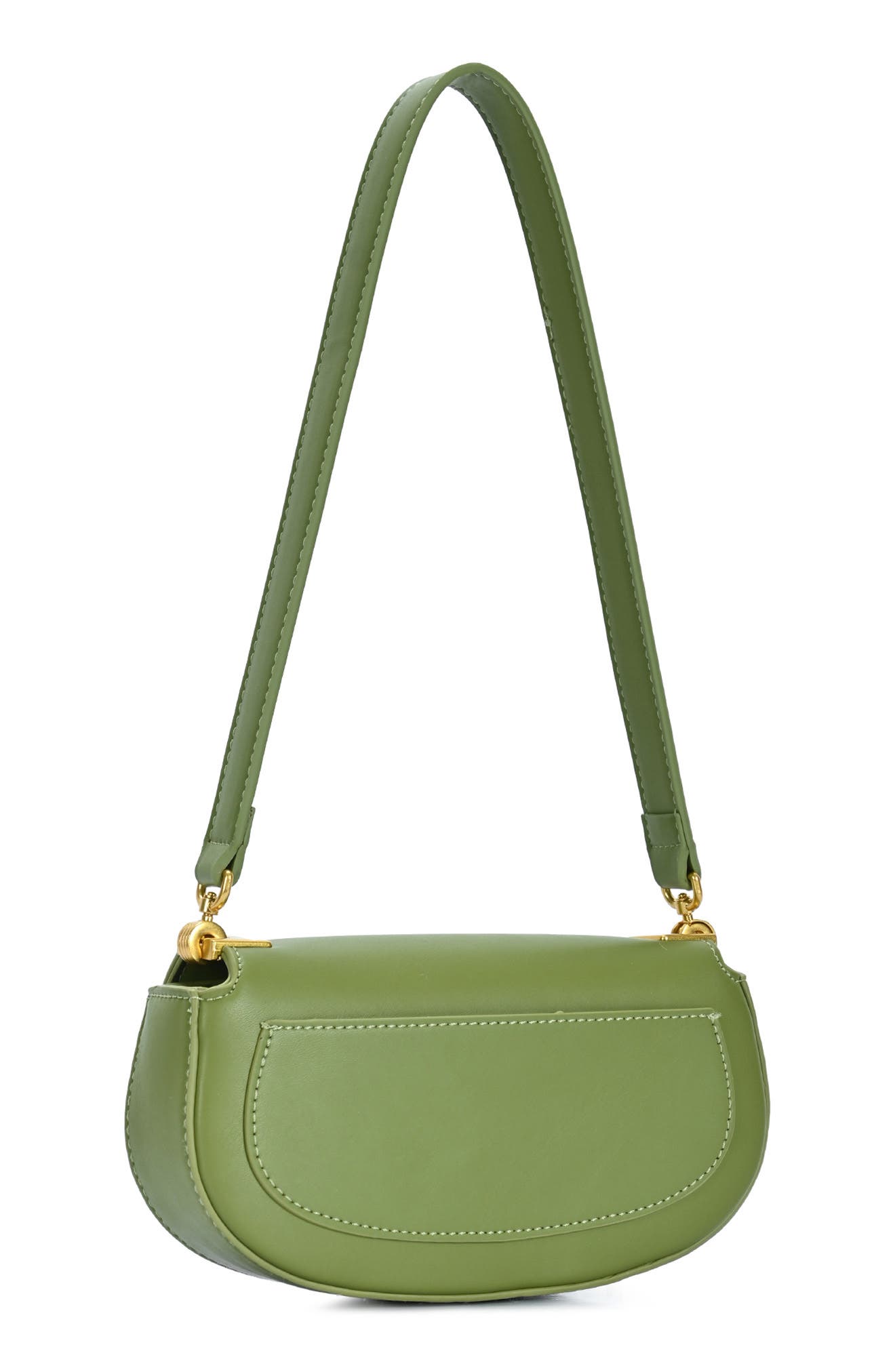 Rib Buckle Shoulder Bag, Alternate, color, MOSS