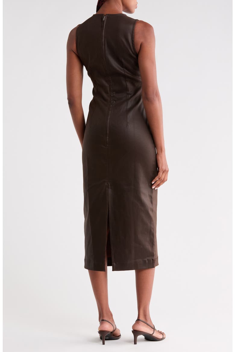 Esme Coated Sleeveless Midi Dress, Alternate, color, WALNUT COATED