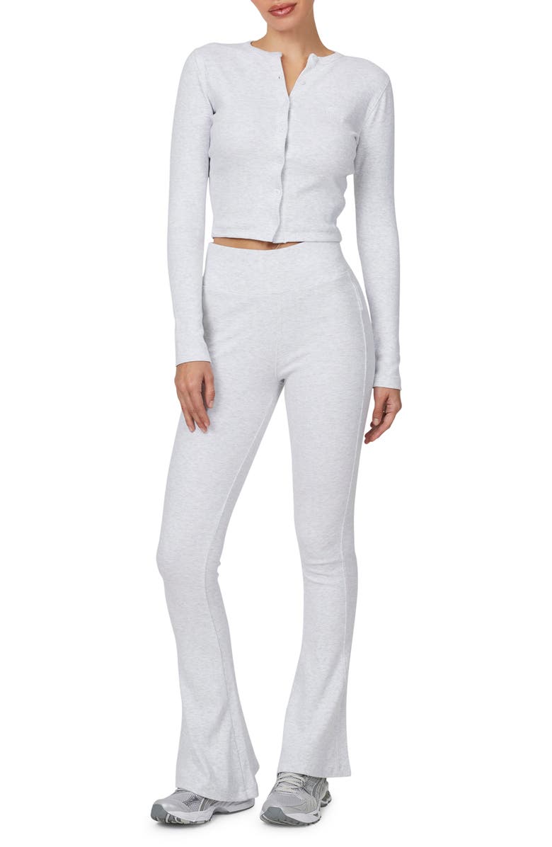 Good For Nothing Ribbed Vintage Buttoned Long Sleeve T-shirt, Alternate, color, Grey