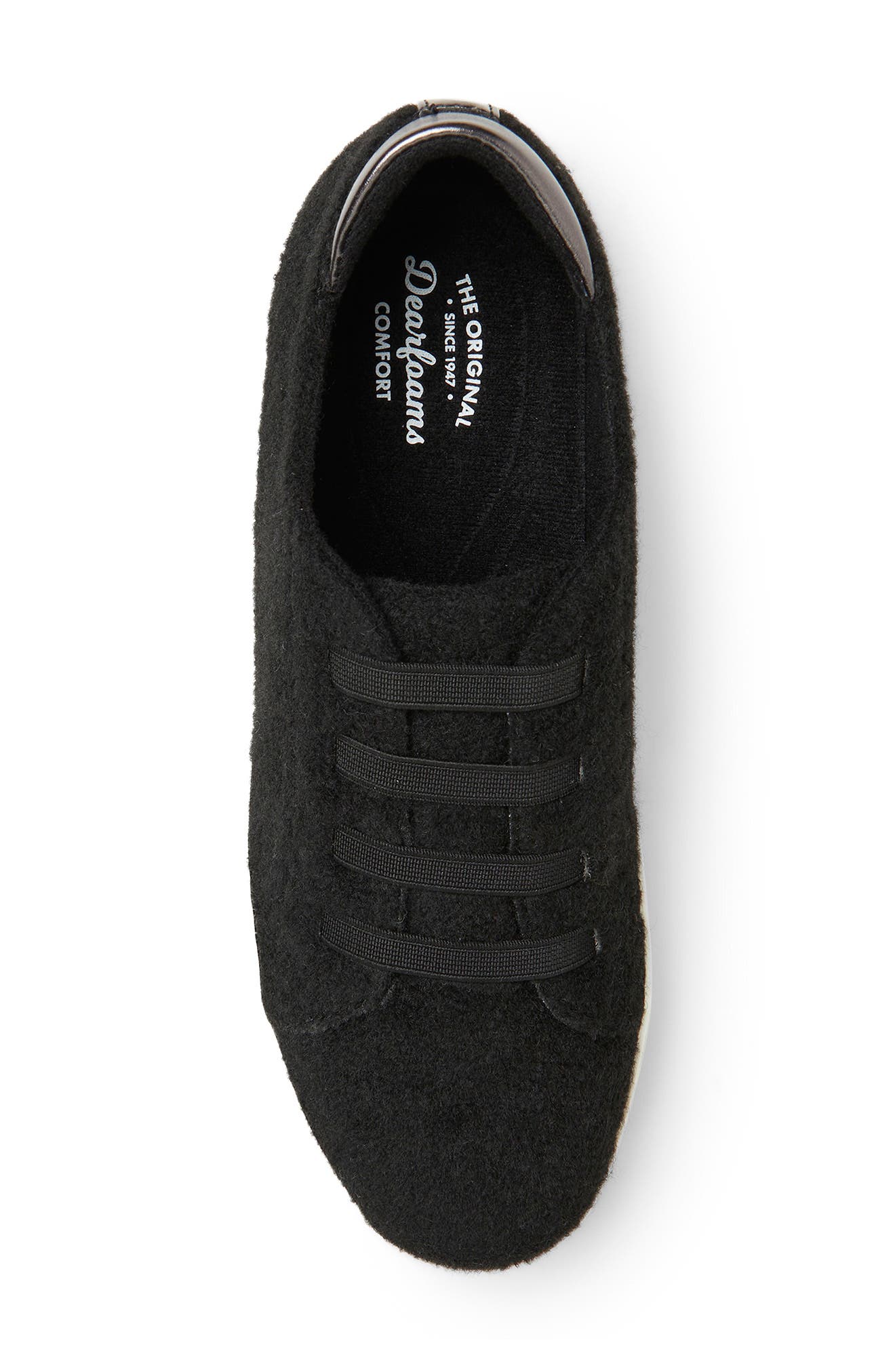 ORIGINAL COMFORT BY DEARFOAMS Sport Foam Elastic Lace Slip-On Sneaker, Alternate, color, Black