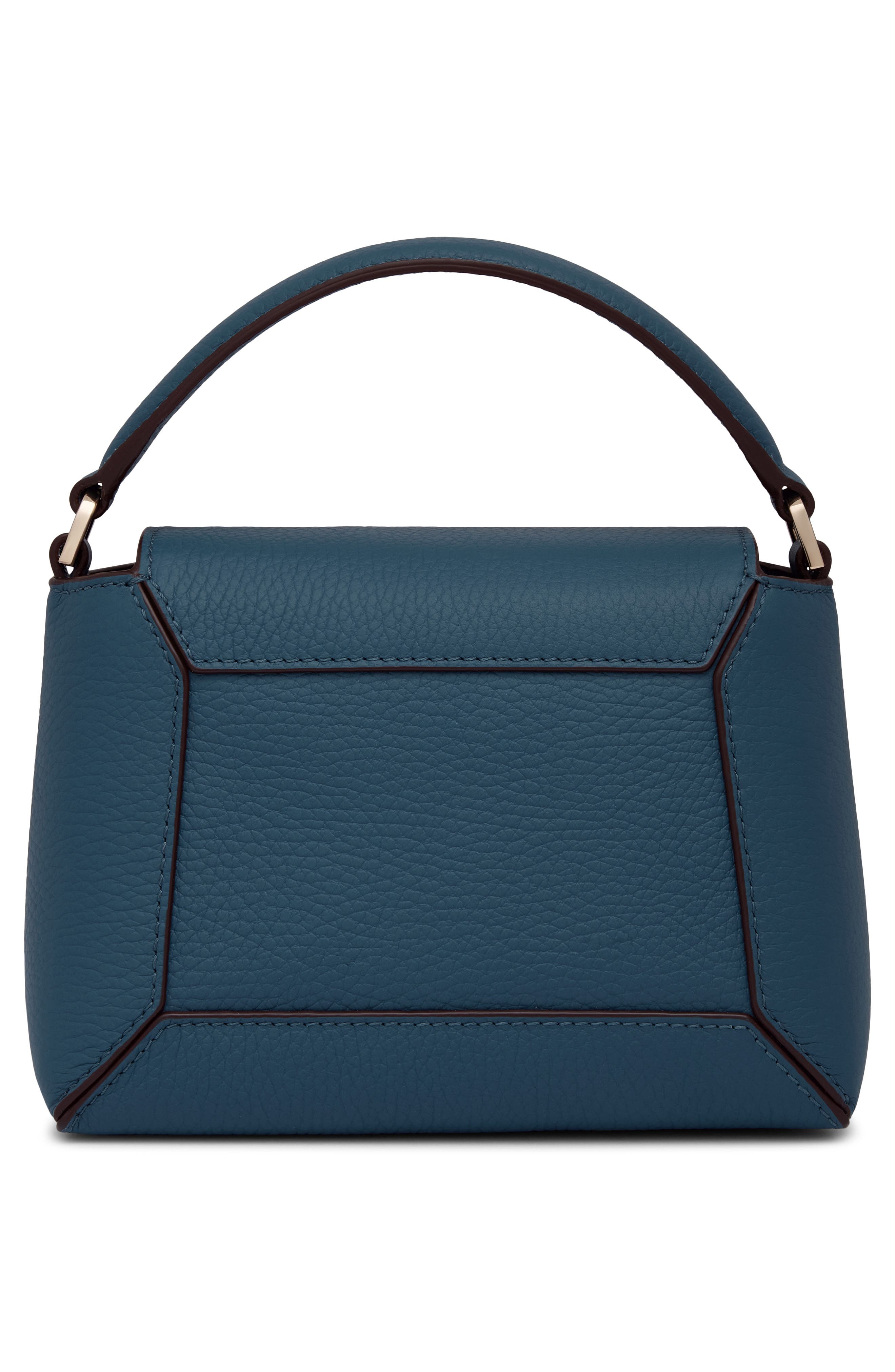 Nano Mosaic Grained Leather Top Handle Bag, Alternate, color, LOCH BLUE