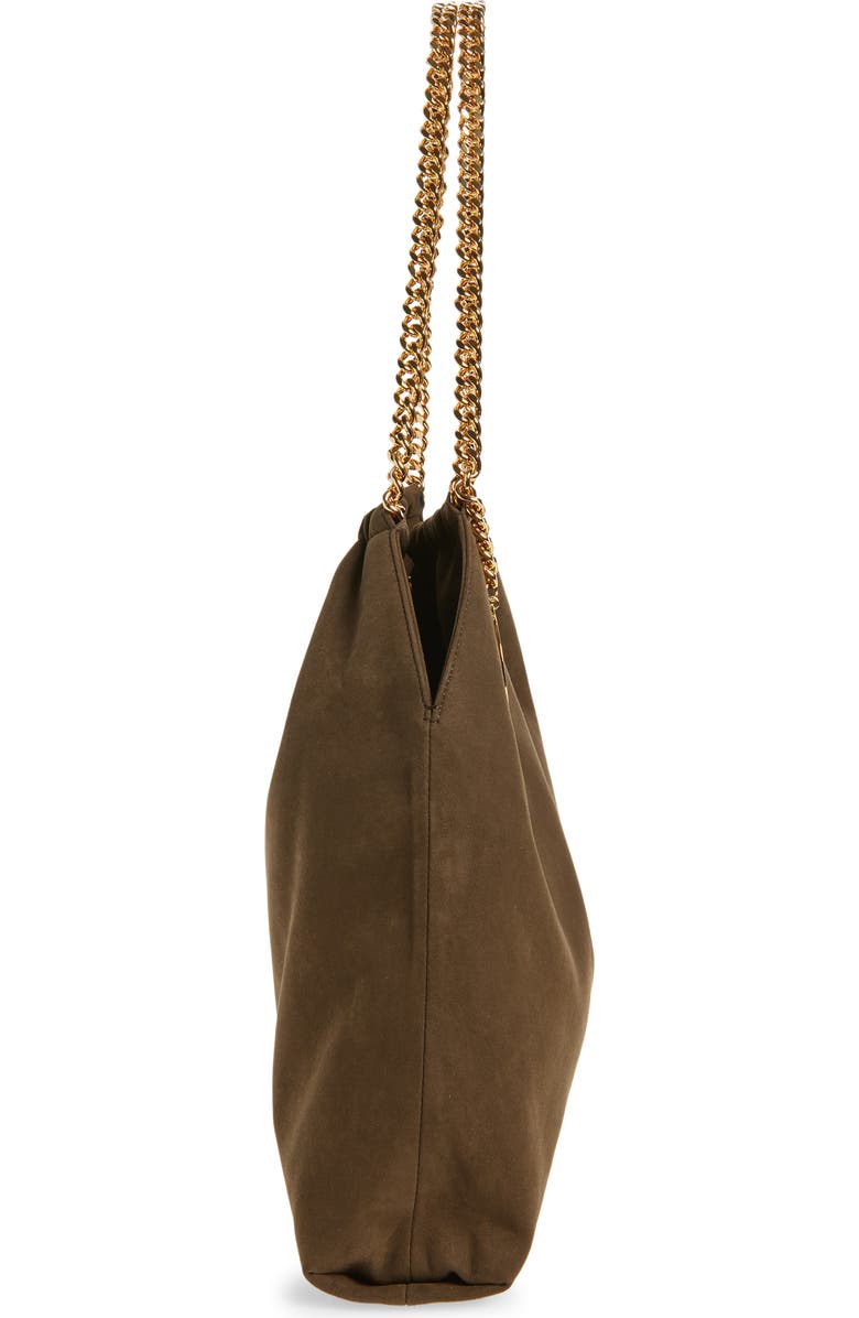 Stella McCartney Medium Falabella Faux Suede Drawstring Tote, Alternate, color, Moka