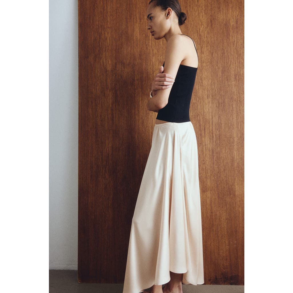 H&m Satin Maxi Skirt In Multi