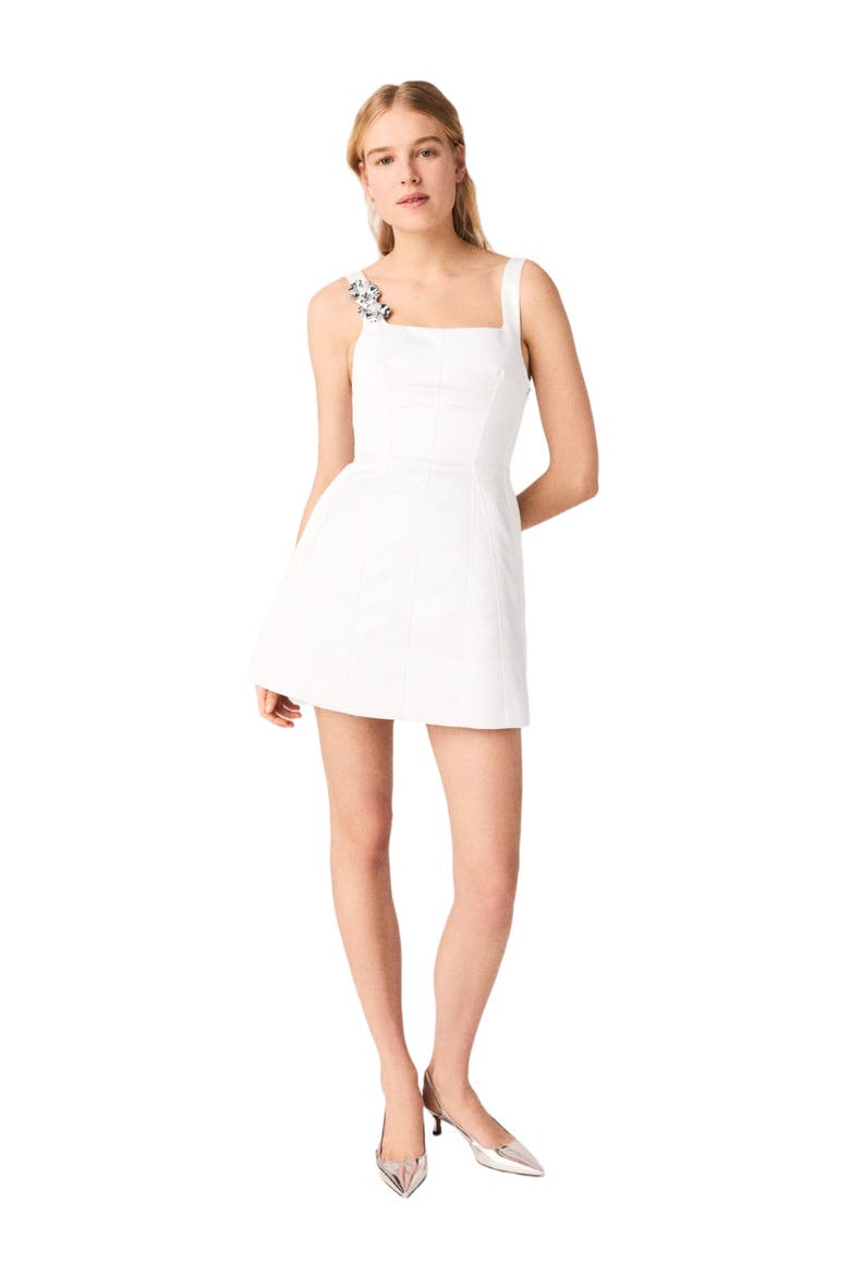 Short satin dress, Alternate, color, White
