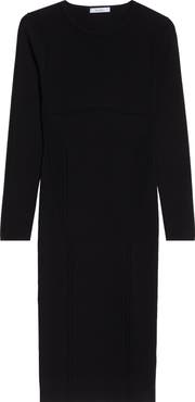 Max Mara Comica Pointelle Long Sleeve Body-Con Sweater Dress