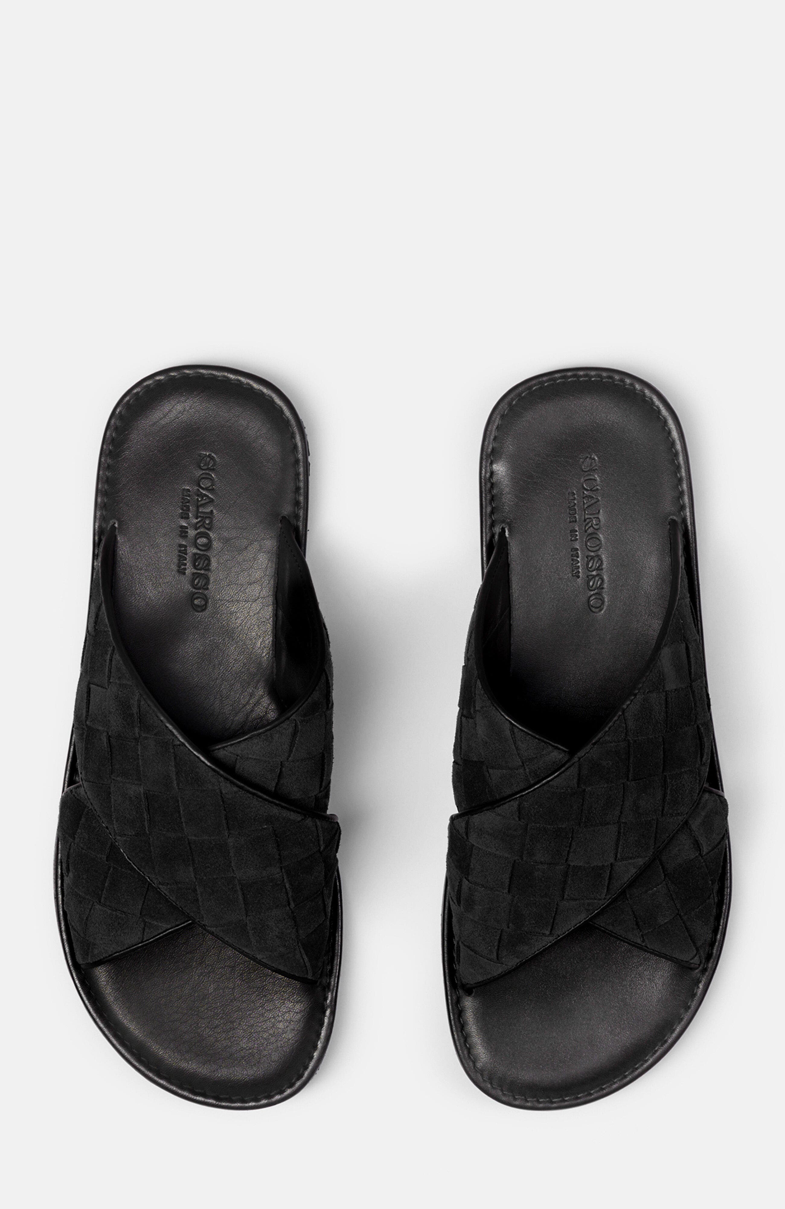 SCAROSSO Ettore Sandals, Alternate, color, Black - Suede