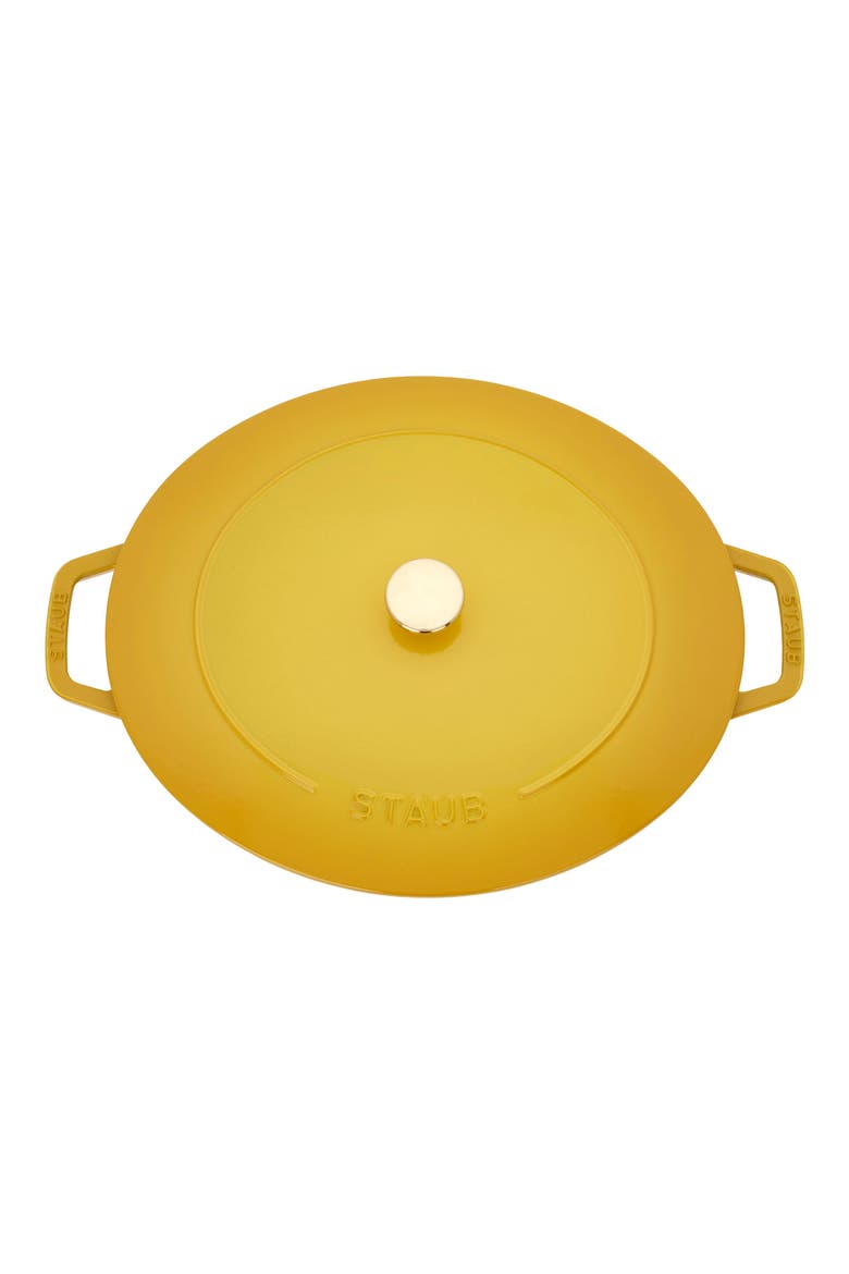 6.25-Quart Enameled Cast Iron Shallow Oval Dutch Oven, Alternate, color, CITRON