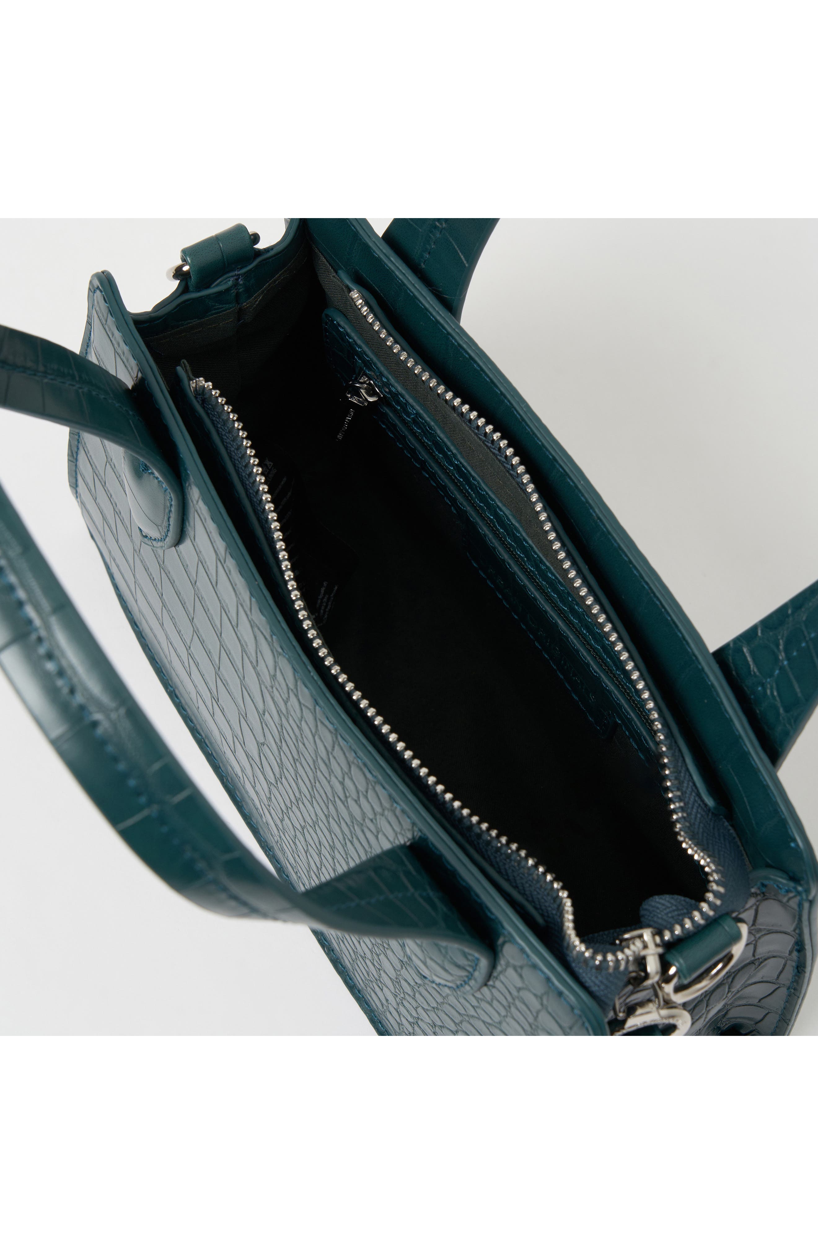 August Croc Embossed Vegan Leather Crossbody Bag, Alternate, color, GREEN