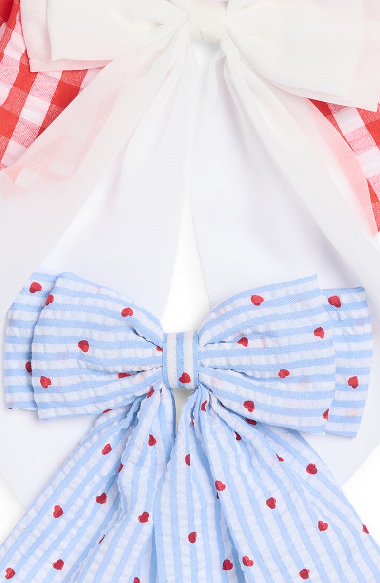 Capelli New York Kids' Assorted 3-Pack Bow Hair Clips, Alternate, color, Red Combo