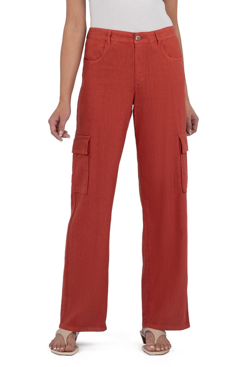 Akia Wide Leg Cargo Pants, Main, color, CLAY