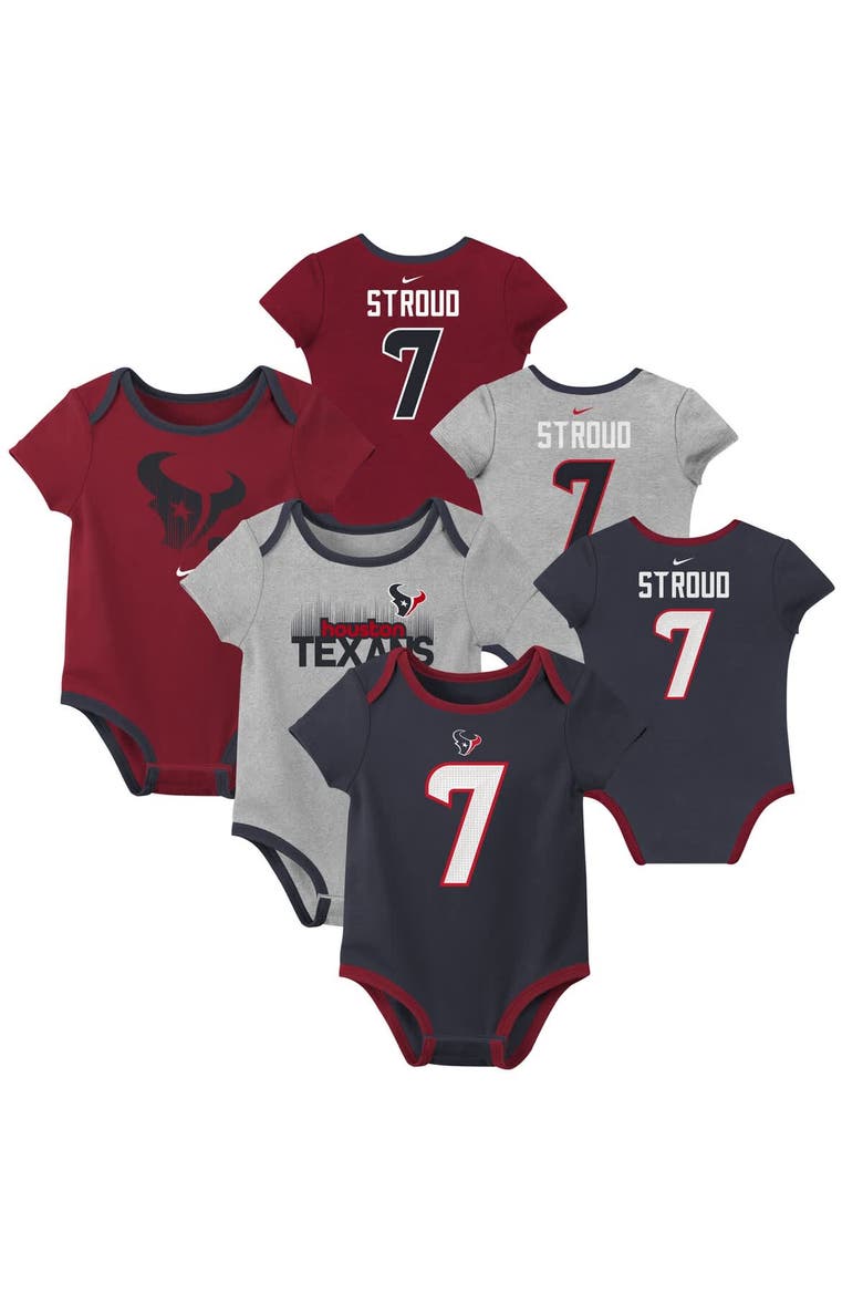 Newborn & Infant Nike C.J. Stroud Houston Texans Name & Number 3-Pack Bodysuit Set, Main, color, Navy