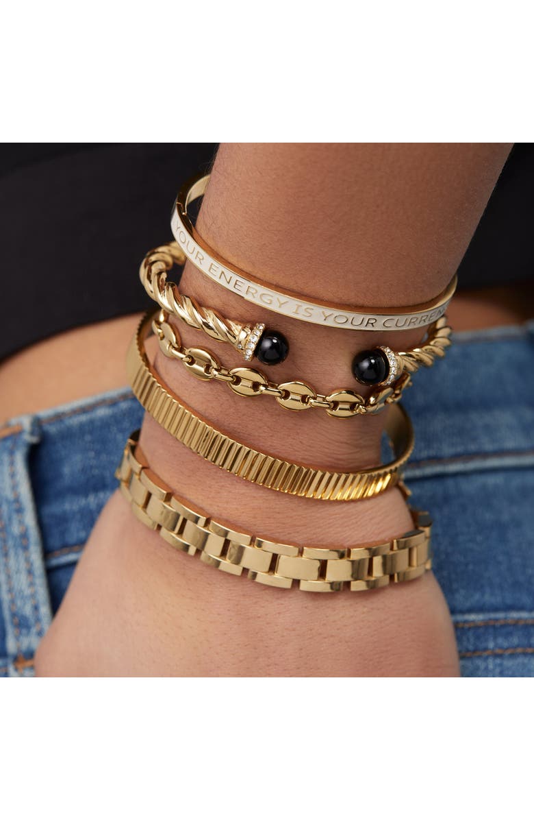 Alex and Ani Your Energy Is Your Currency Hinge Bangle Bracelet, Alternate, color, Gold