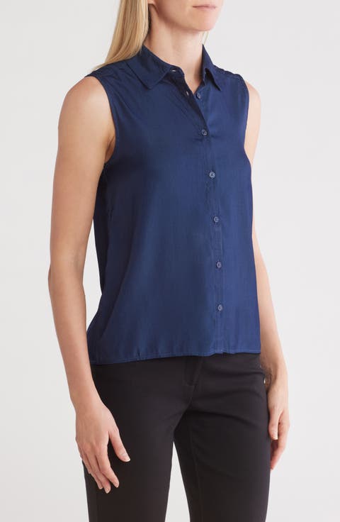 Sleeveless Button-Up Shirt