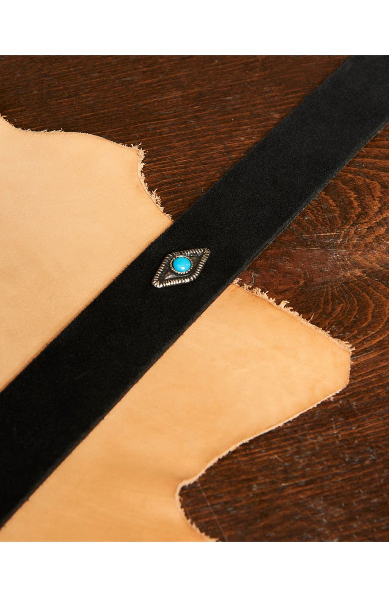 Fortela Tea Suede Leather Belt, Alternate, color, Black