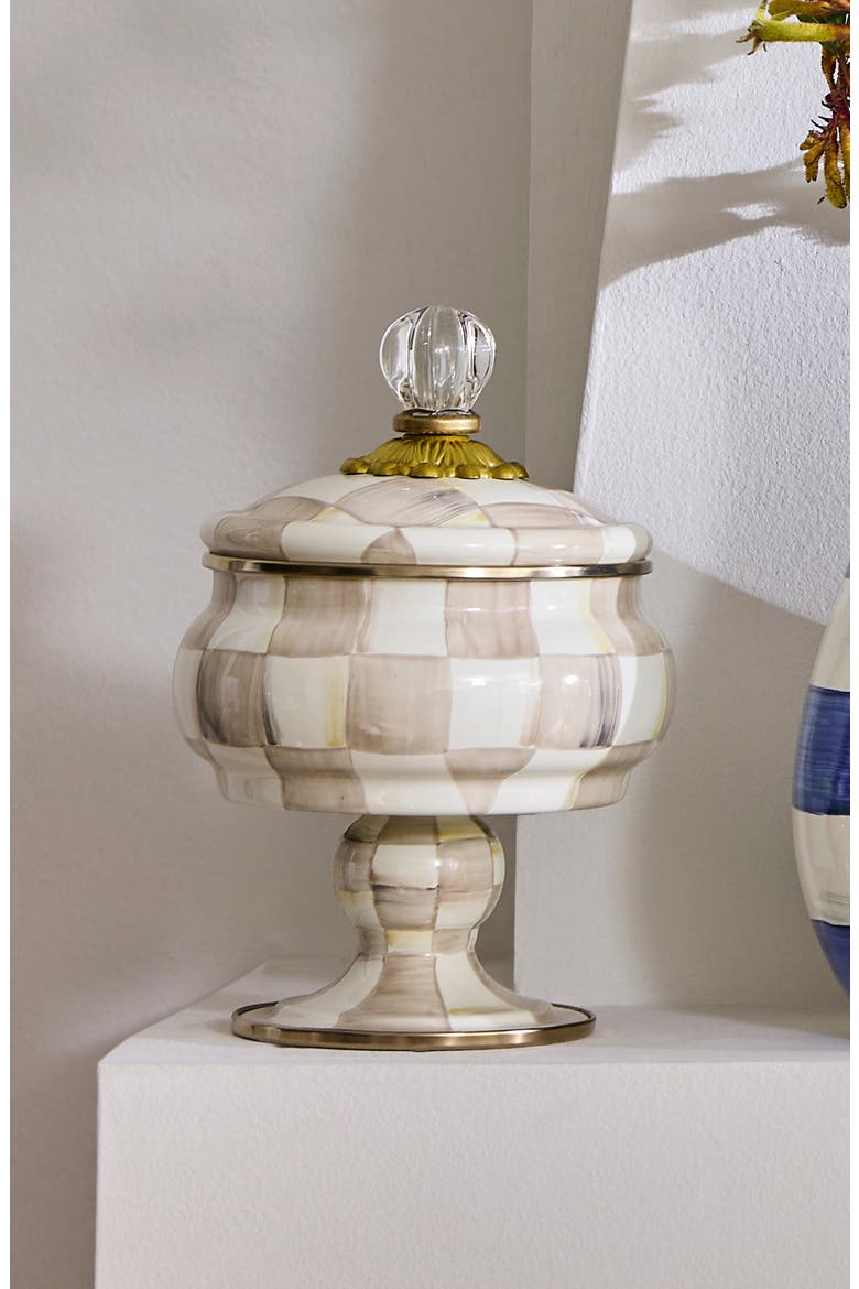 Mocha Check Enameled Steel Curiosity Pot, Alternate, color, MOCHA