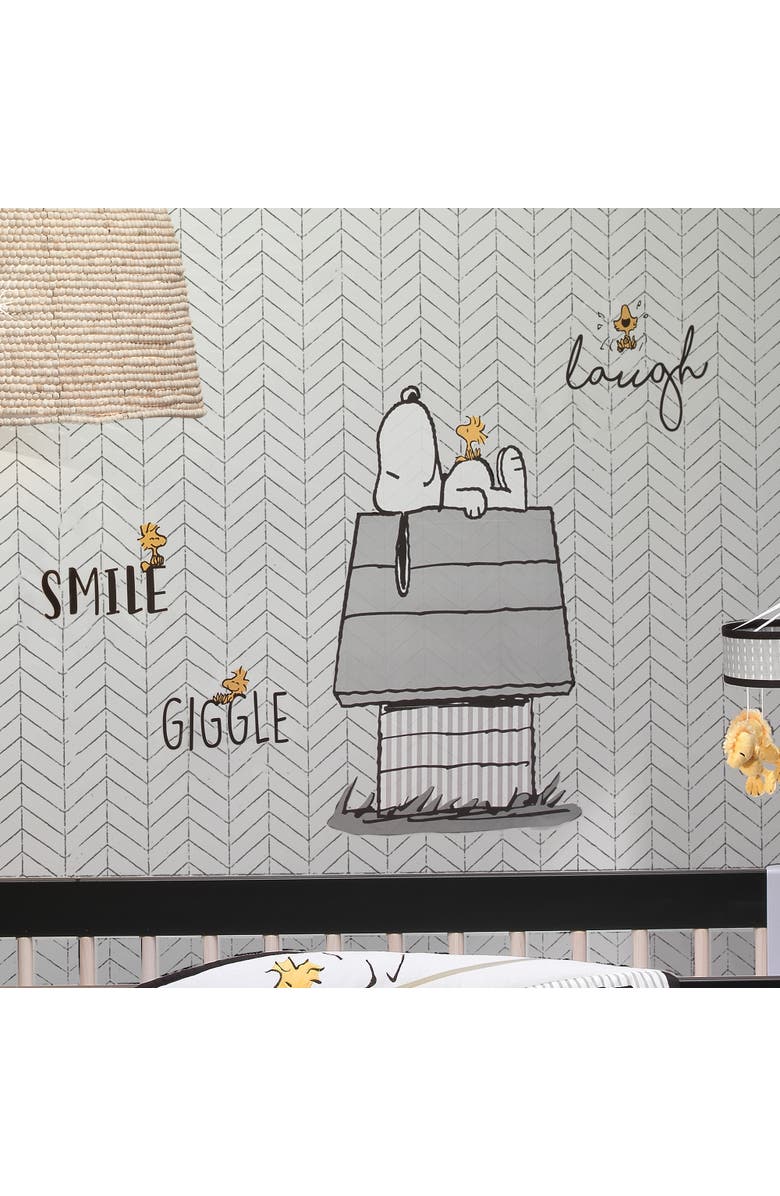 Lambs & Ivy Classic Snoopy with Woodstock & Dog House Wall Decals, Alternate, color, Gray