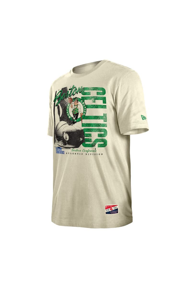 New Era Men's New Era Cream Boston Celtics Distressed Throwback Vintage Color Pack T-Shirt, Alternate, color, Cream