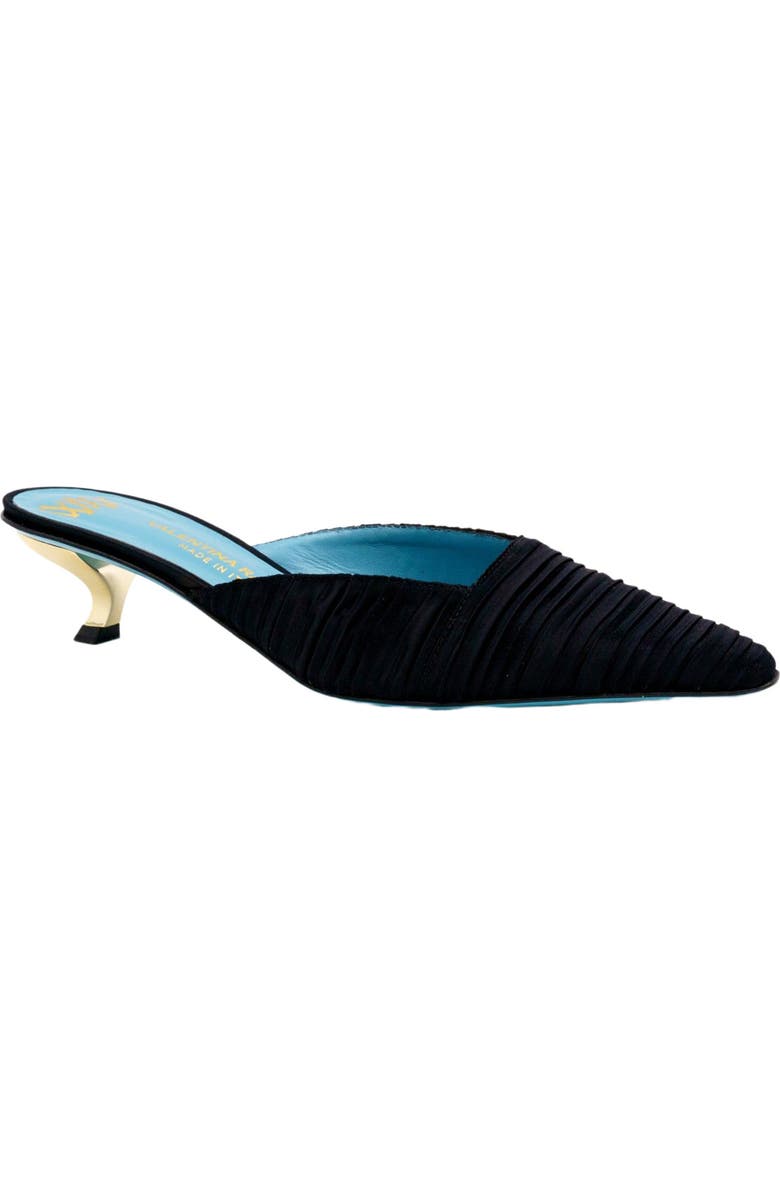 Valentina Rangoni Virgilo Low Heel Mule, Main, color, Black Plisse