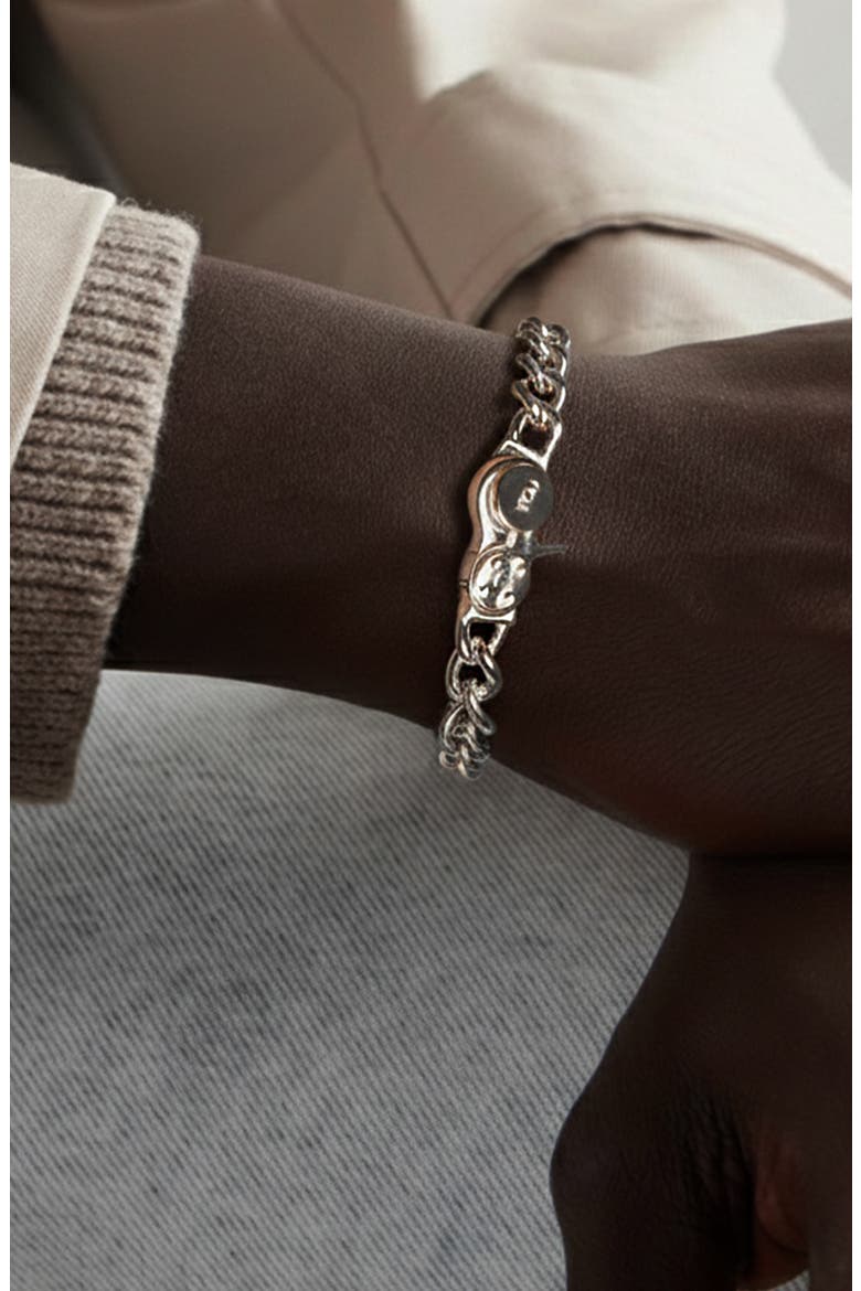 Loop Curb Chain Bracelet in Silver, Alternate, color, Silver
