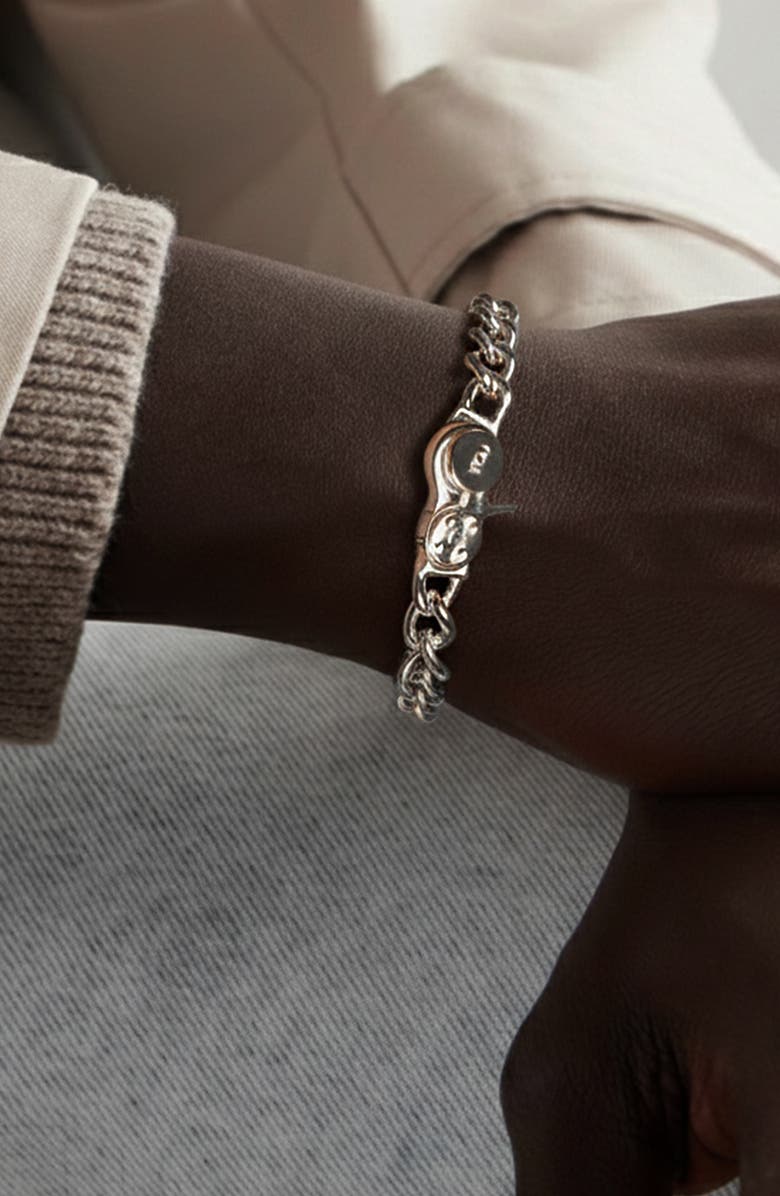 YOJ Loop Curb Chain Bracelet in Silver, Alternate, color, Silver