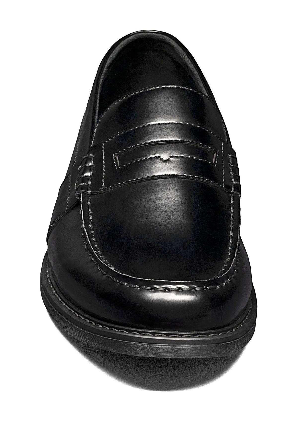 NUNN BUSH Lincoln Leather Moc Toe Penny Loafer - Wide Width Available, Alternate, color, Polished Black