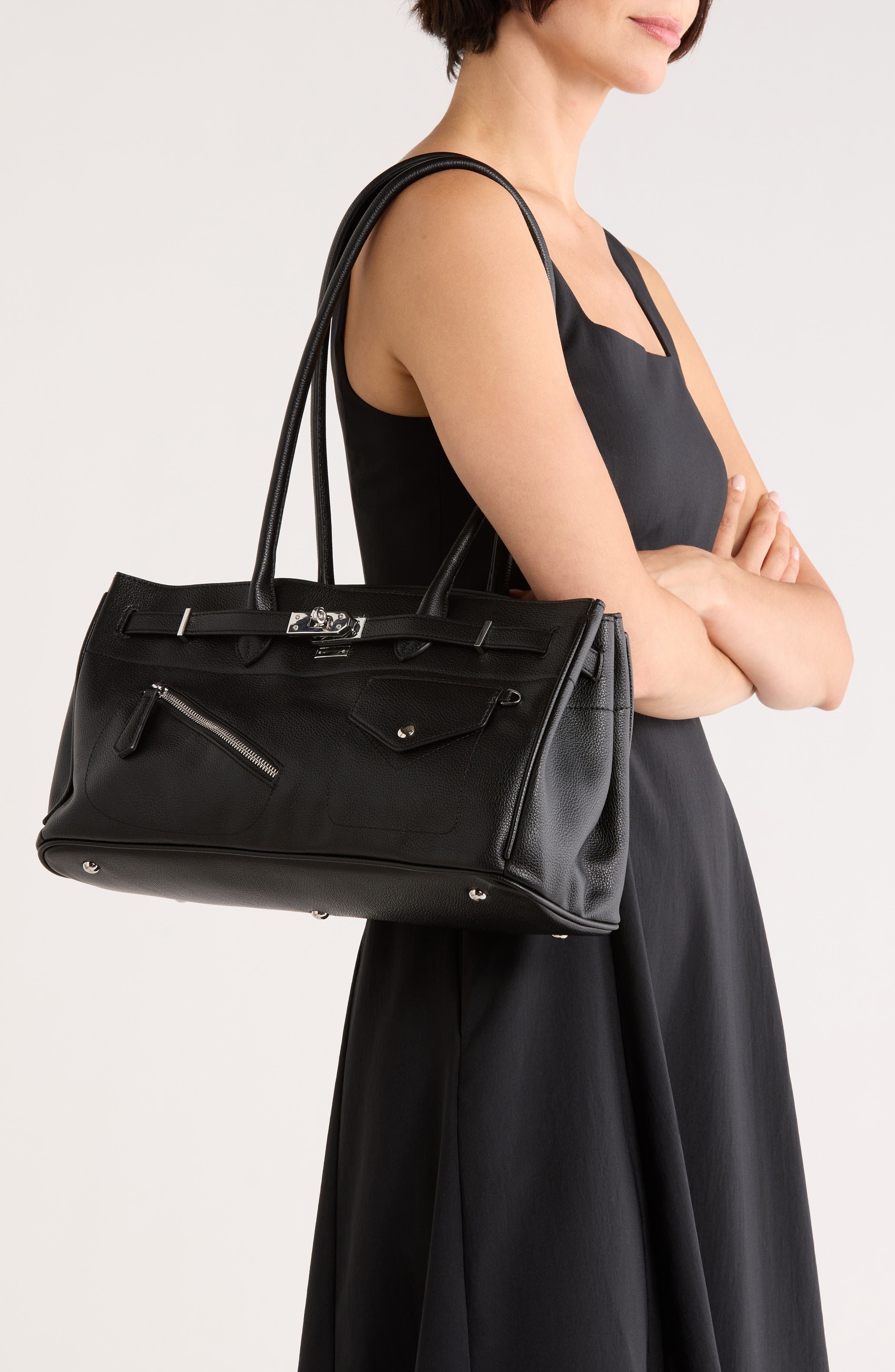 Melie Bianco Rocky Shoulder Bag, Alternate, color, Black