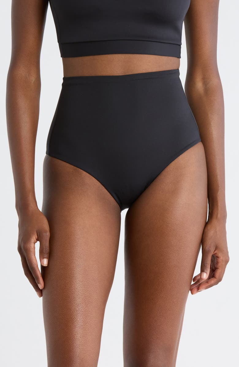LEFT ON FRIDAY Hi Tide High Waist Bikini Bottoms, Main, color, Jet