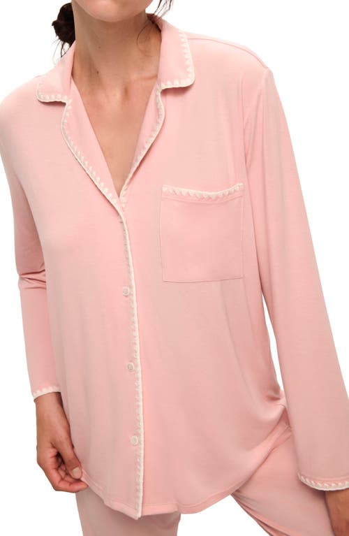 Eberjey Frida Contrast Embroidery Knit Pajamas