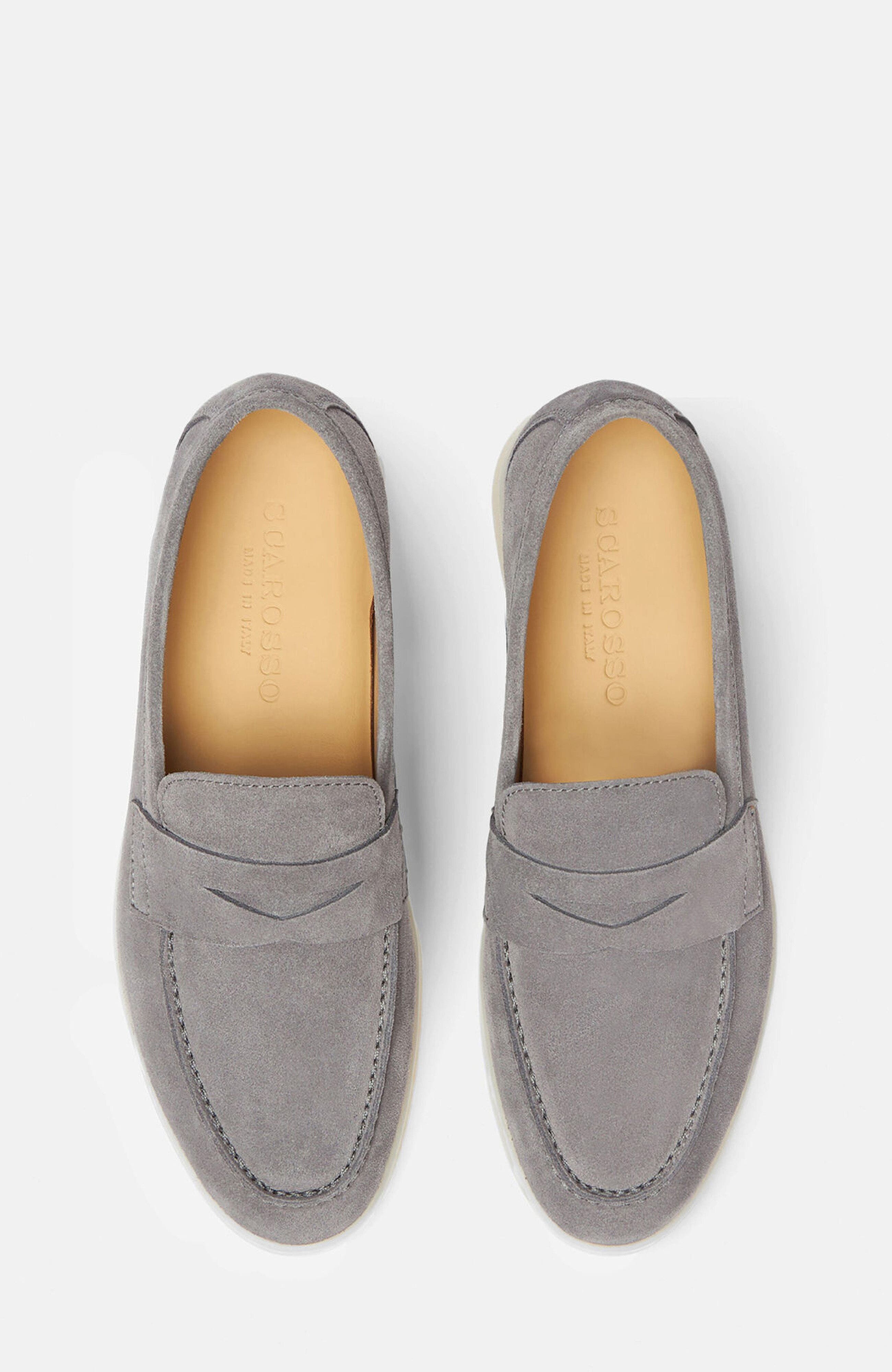 SCAROSSO Luciana Loafers, Alternate, color, Grey - Suede