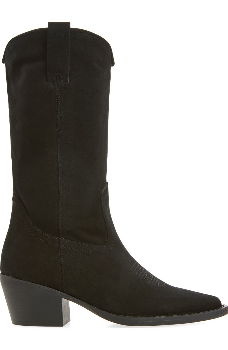 Steve Madden Anslee Western Boot, Alternate, color, Black Suede