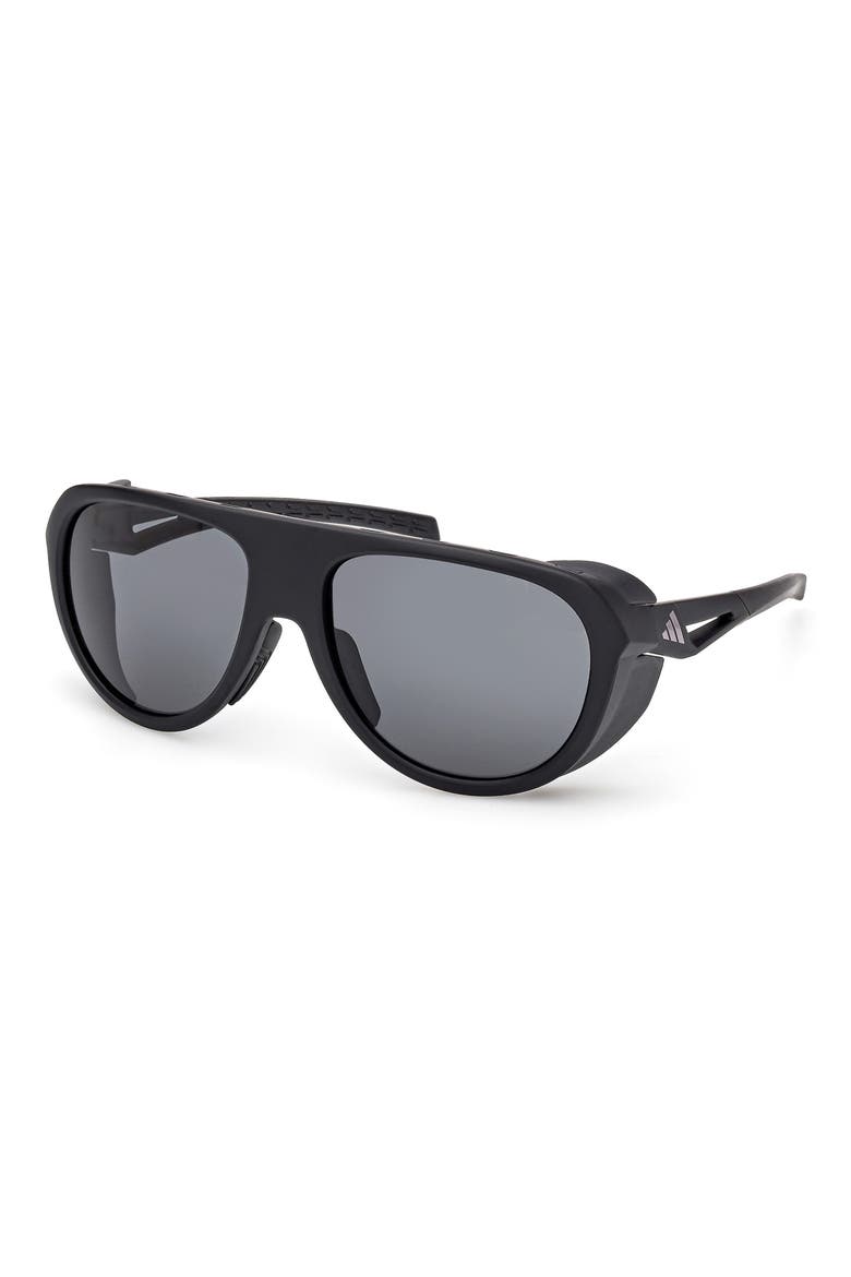 60mm Pilot Sunglasses, Alternate, color, MATTE BLACK / SMOKE