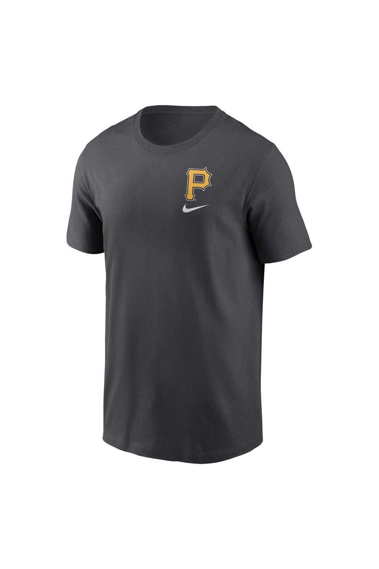 Men's Nike Charcoal Pittsburgh Pirates Logo Sketch Bar T-Shirt, Alternate, color, Charcoal