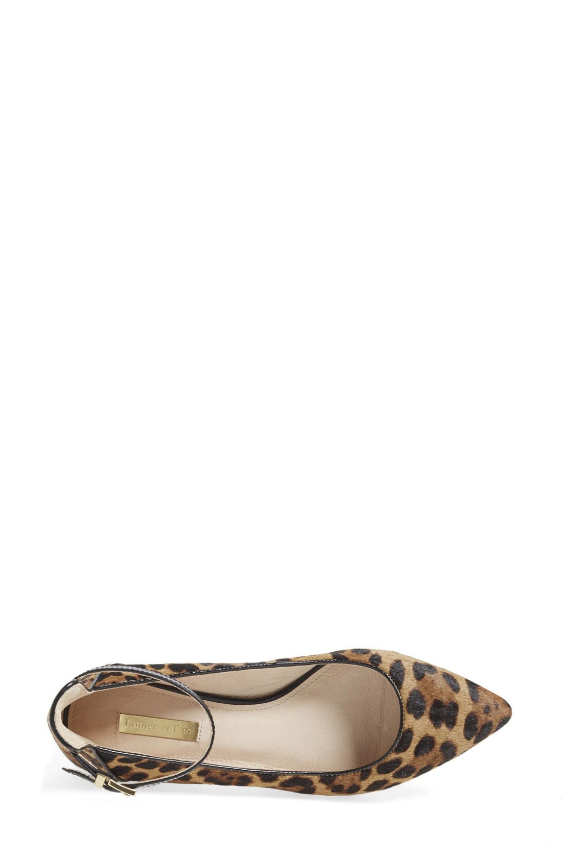 'Barry' Ankle Strap Flat (Nordstrom Exclusive), Alternate, color, BRUSHED LEOPARD CALFHAIR