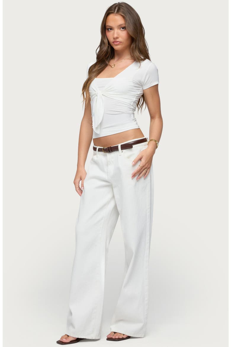 Malka Two-Piece Tie Front Top, Alternate, color, WHITE