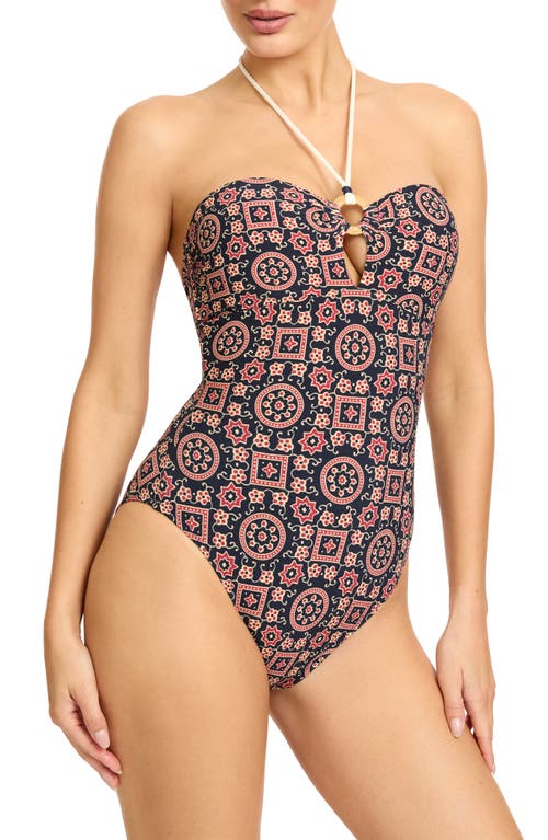 Robin Piccone Maggy Bandeau One-piece Swimsuit In Multi