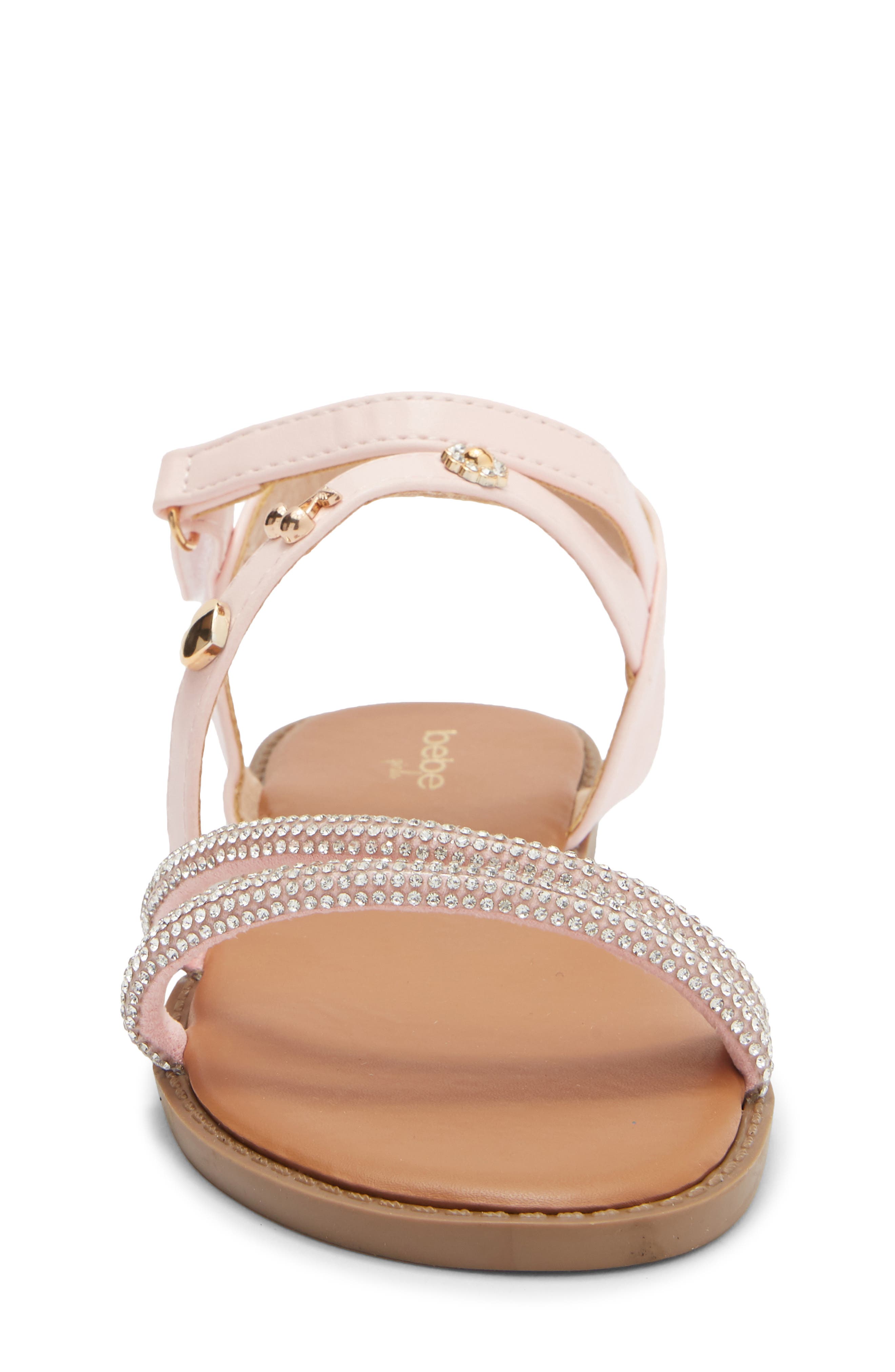 bebe Kids' Rhinestone Strappy Sandal, Alternate, color, Blush