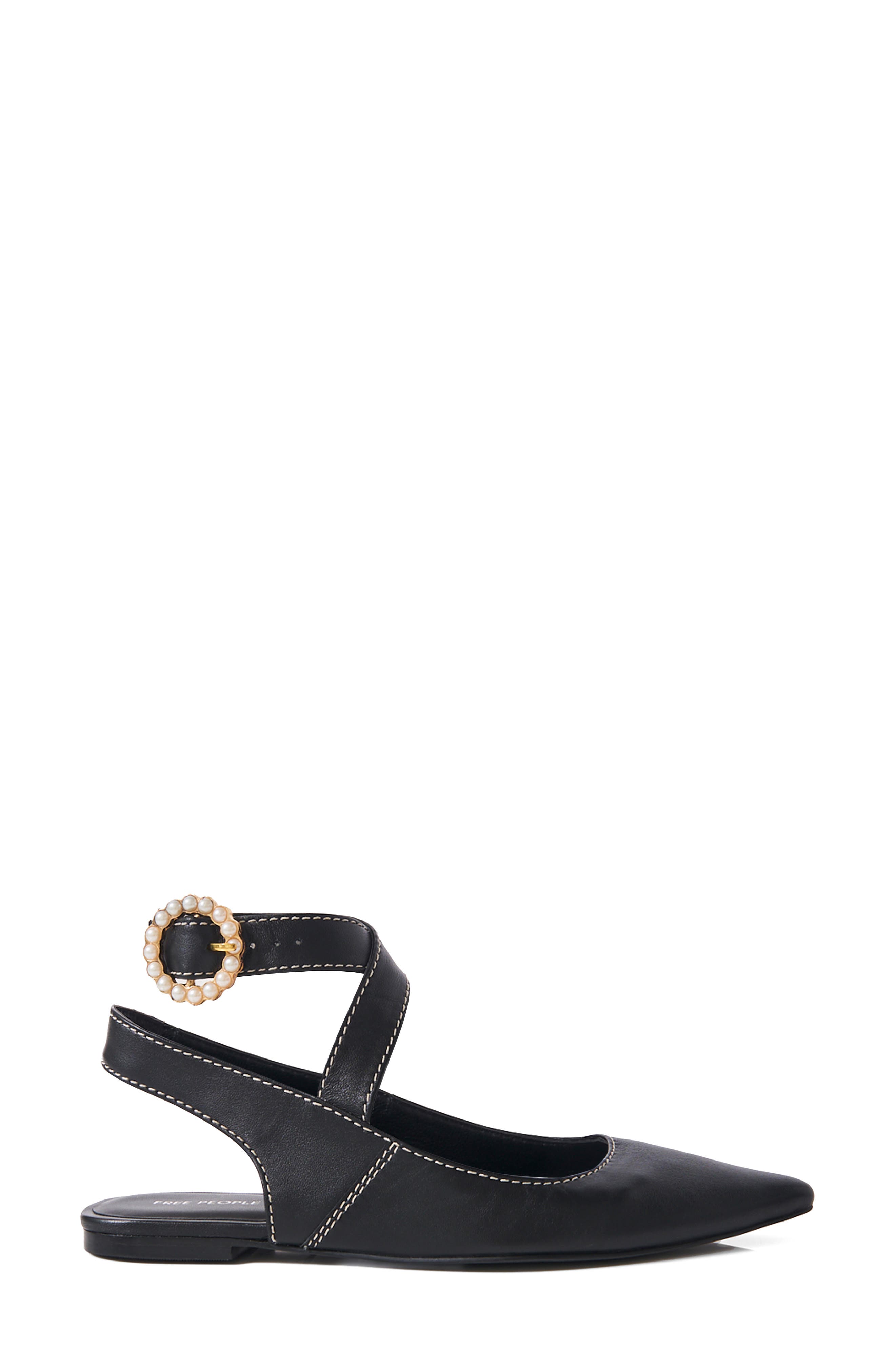 Free People Parisa Ankle Strap Pointed Toe Flat, Alternate, color, 