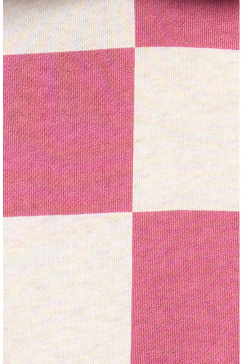Kids' Pink Checkerboard Cotton Hoodie, Alternate, color, PINK CHECKERBOARD