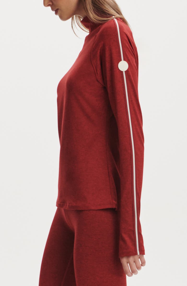 Varley Always Warm Mock Neck Base Layer Top, Alternate, color, Red Dahlia Marl