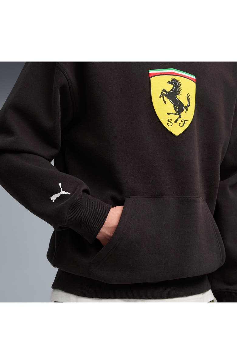 PUMA Scuderia Ferrari Sportswear Shield Pullover Hoodie, Alternate, color, Puma Black