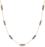 The Lovery Fine Jewelry Amethyst Bar Chain Necklace